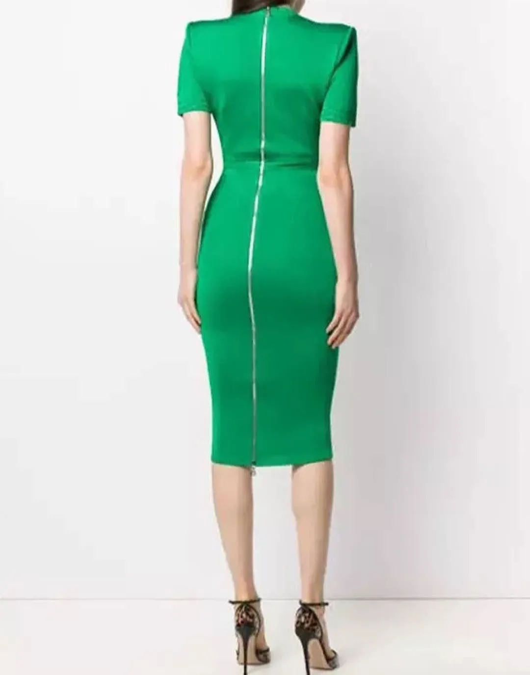 Green Knitted Bodycon Dress