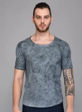 Grey Blast Wash Crew Neck T-shirt