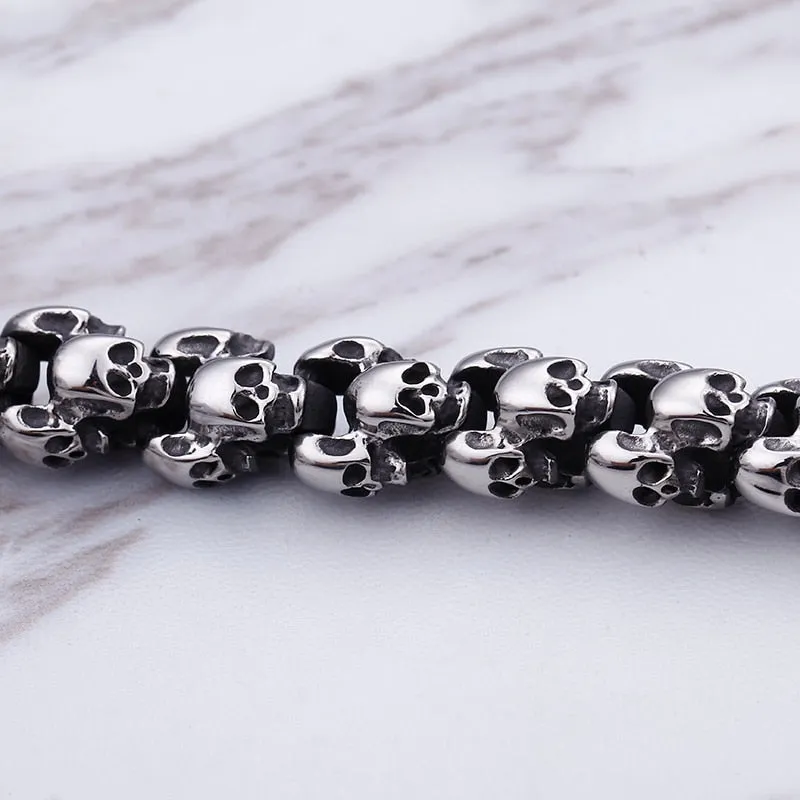 Heavy Solid Stainless Steel Skull Necklace For Men