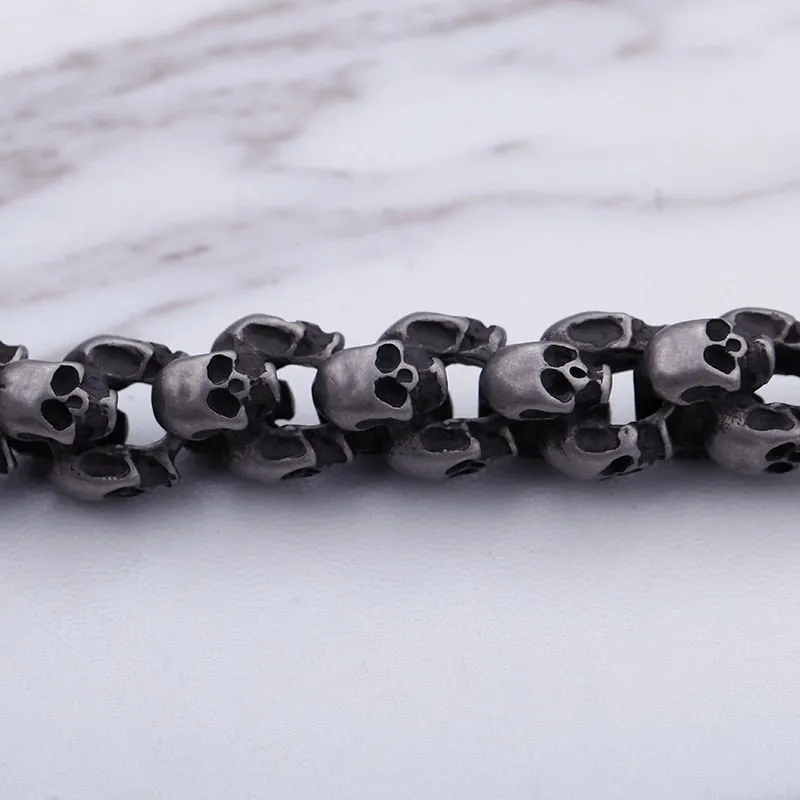 Heavy Solid Stainless Steel Skull Necklace For Men