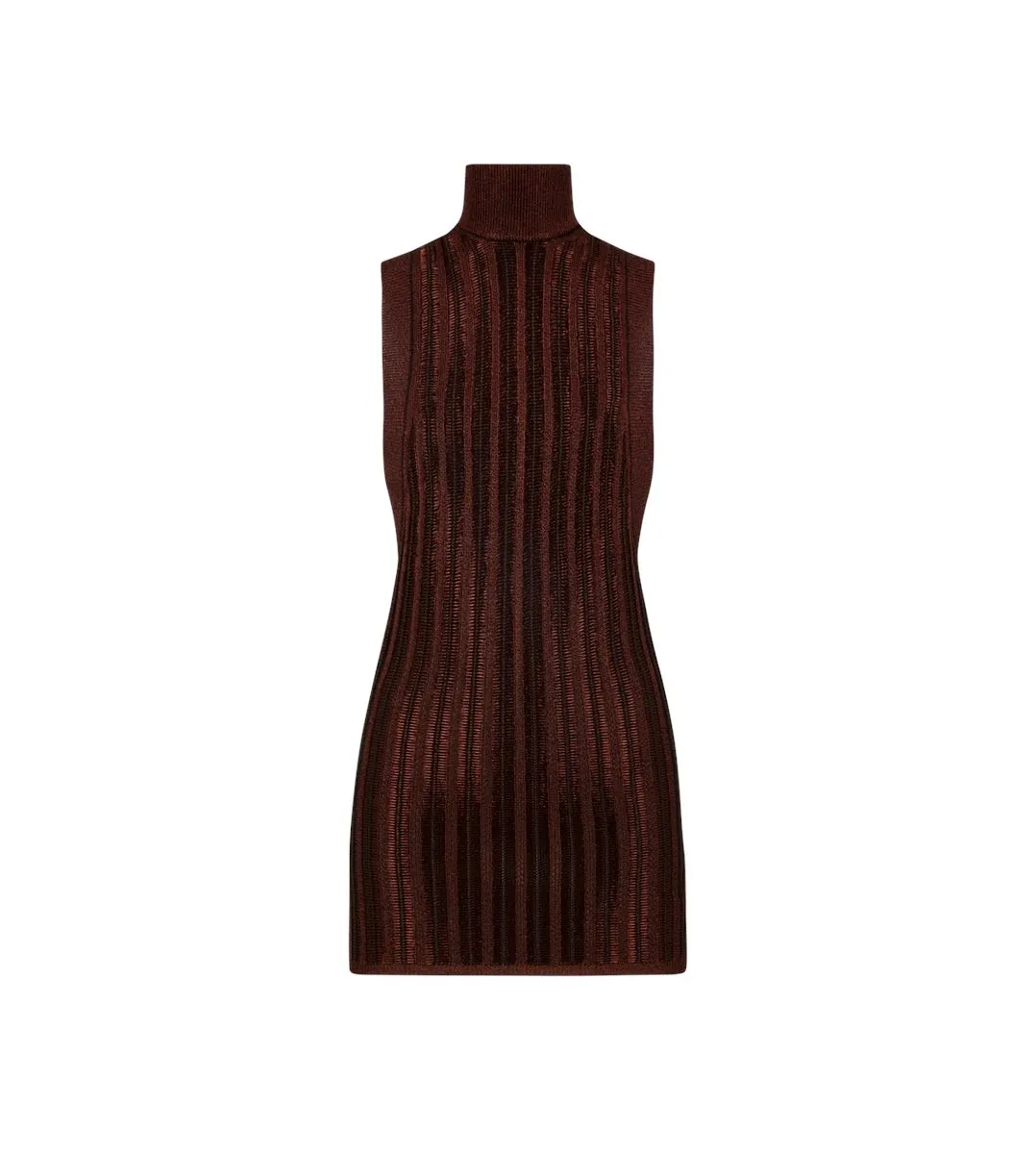 HIGH-NECK RIBBED MINIDRESS