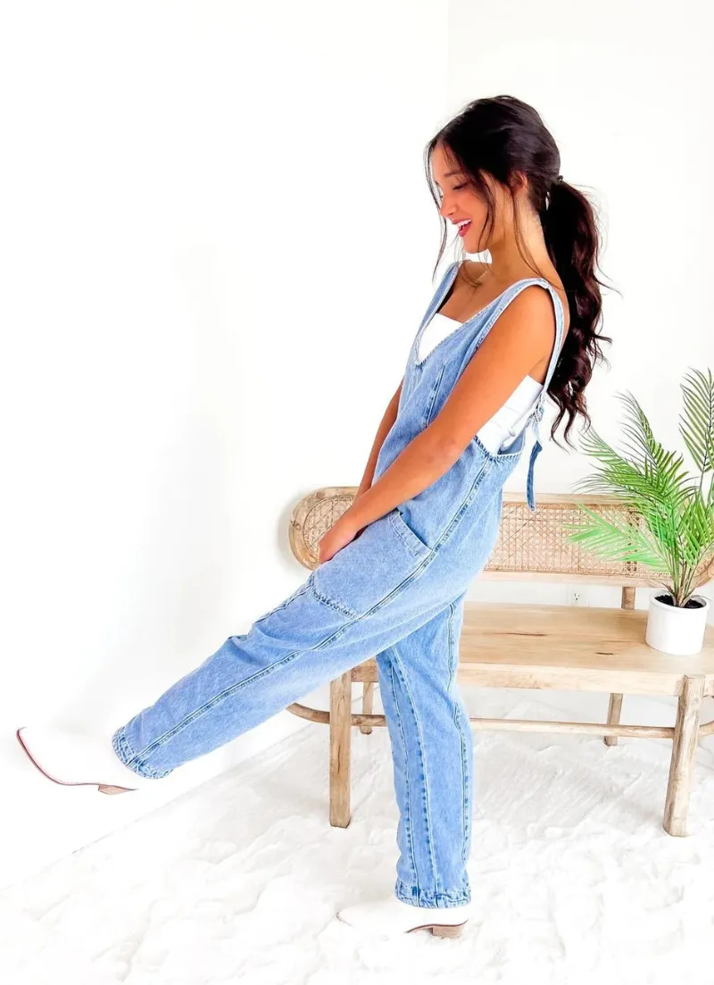 High Roller Denim Jumpsuit