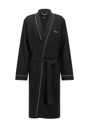 Hugo Boss Kimono Logo Bathrobe Black