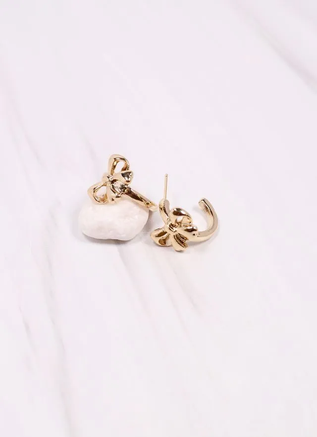 Jeannie Bow Hoop Earring GOLD