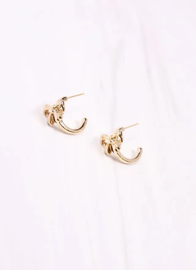 Jeannie Bow Hoop Earring GOLD