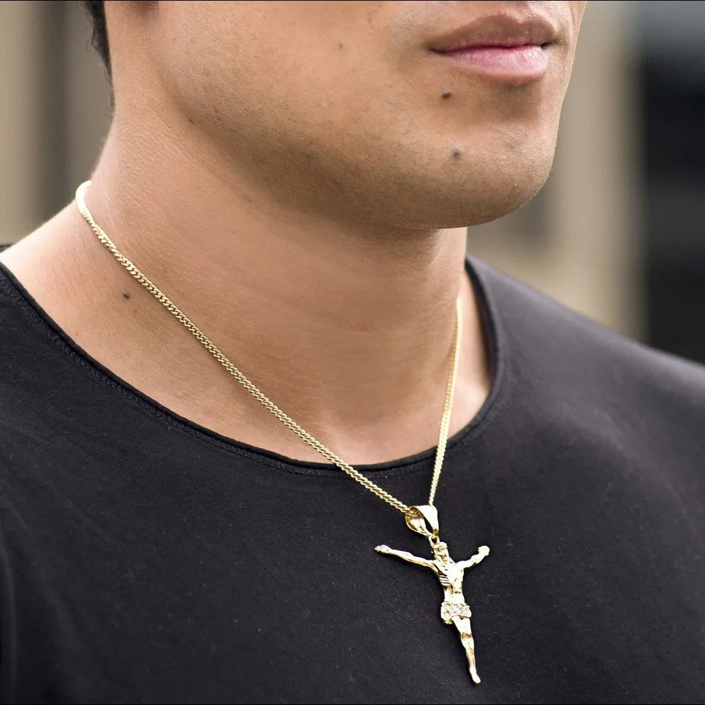 Jesus Pendant Necklace with Cubic Zirconia