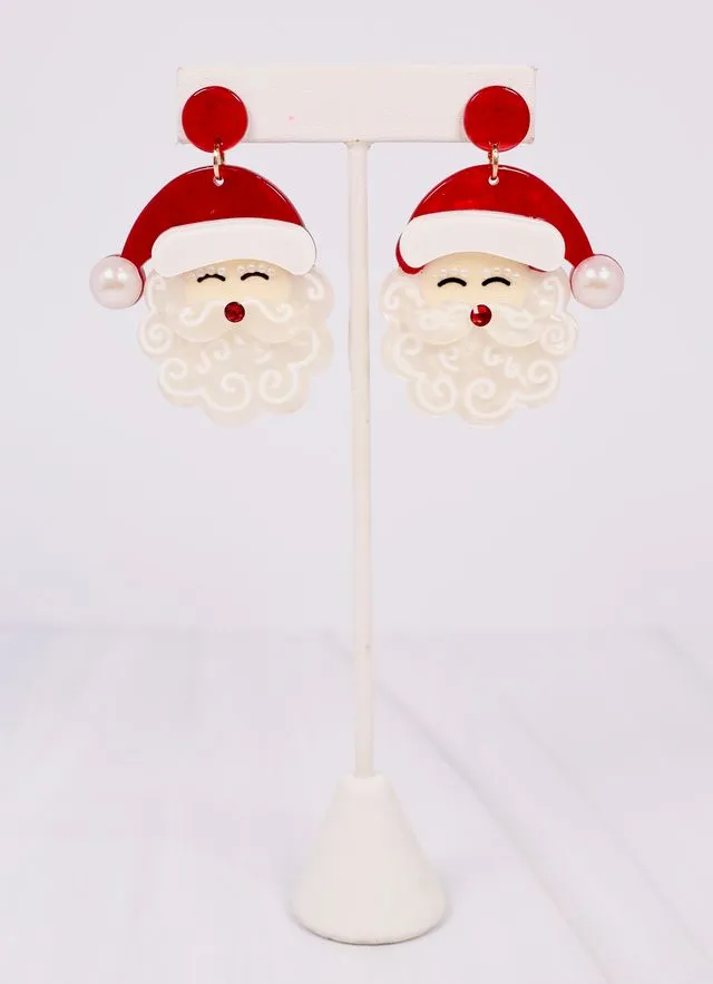 Jolly ol' Saint Nick Earring RED