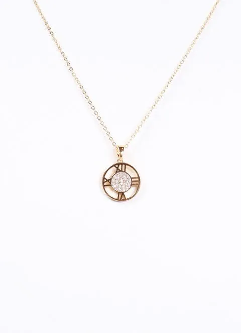 Josefine Roman Numeral Necklace GOLD