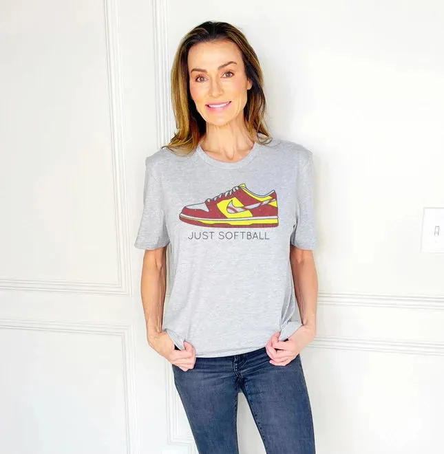 JUST SOFTBALL WOMEN'S TEE | GRAY