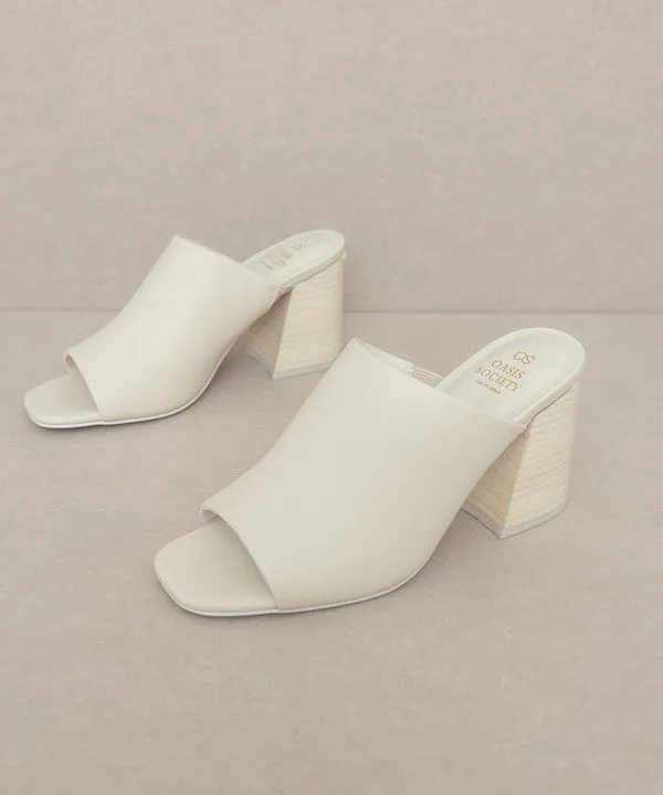 Kathleen Mule Block Heel Slip On Slides