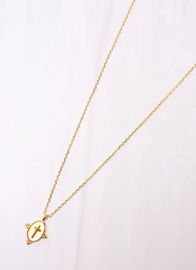 Katreena Cross Charm Necklace GOLD