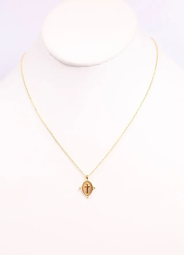 Katreena Cross Charm Necklace GOLD