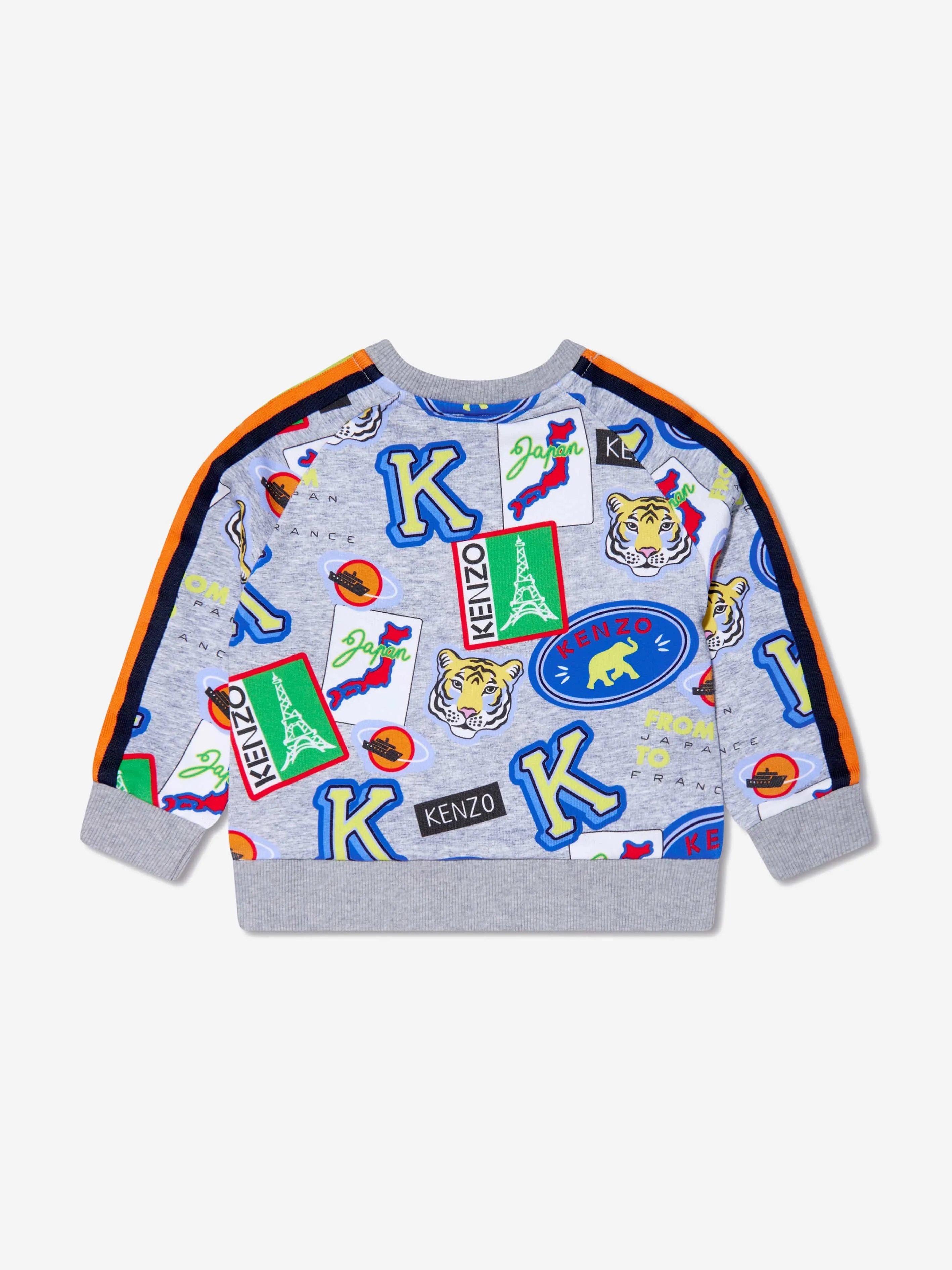 KENZO KIDS - Boys Badge Print Sweatshirt in Grey | Childsplay Clothing