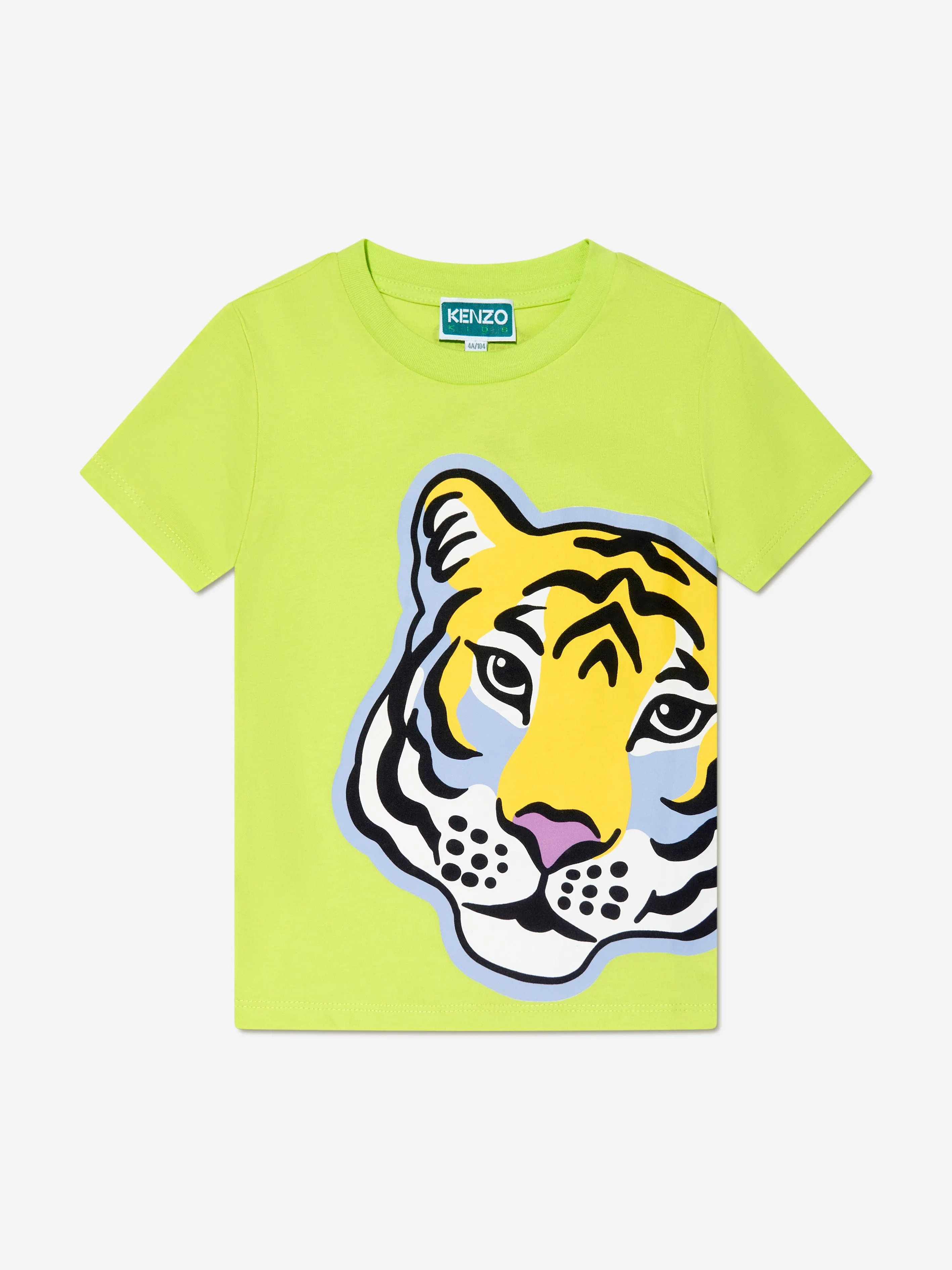 KENZO KIDS - Boys Organic Cotton Tiger T-Shirt in Lime | Childsplay Clothing