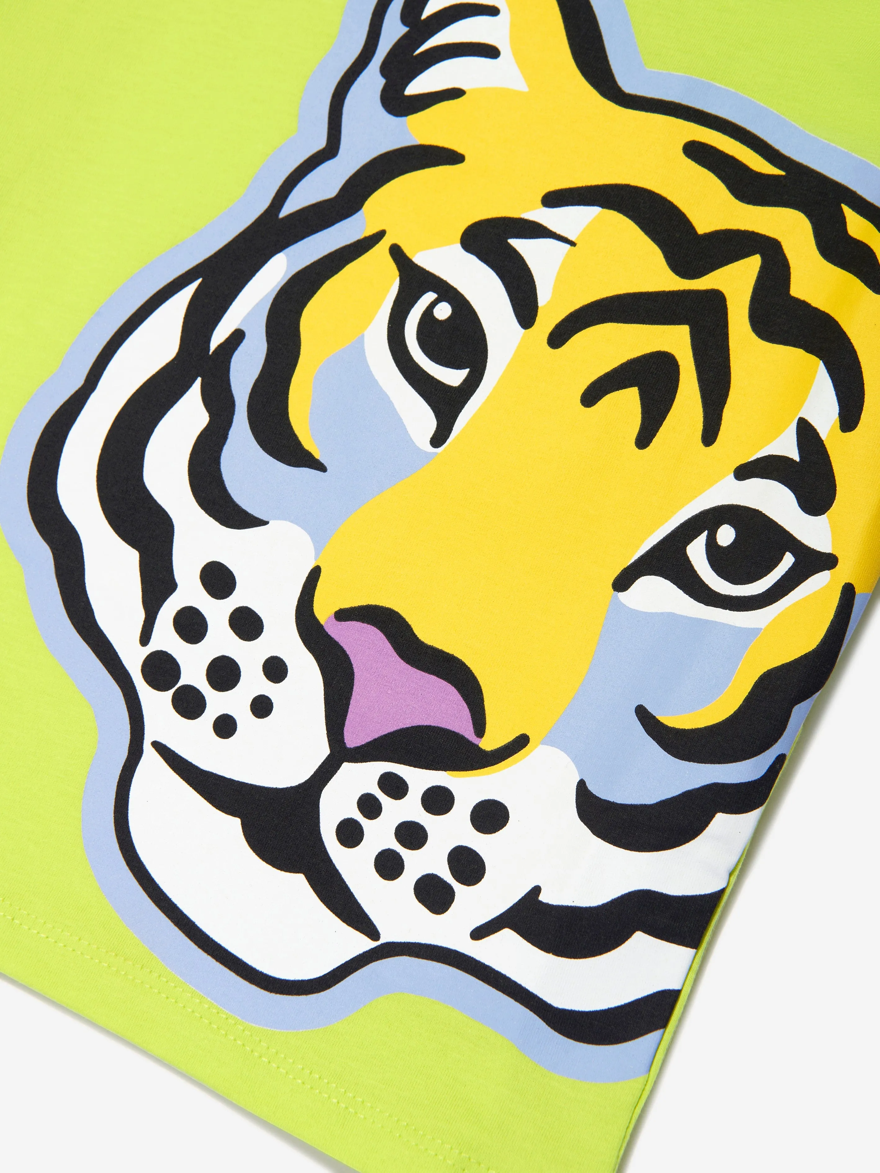 KENZO KIDS - Boys Organic Cotton Tiger T-Shirt in Lime | Childsplay Clothing