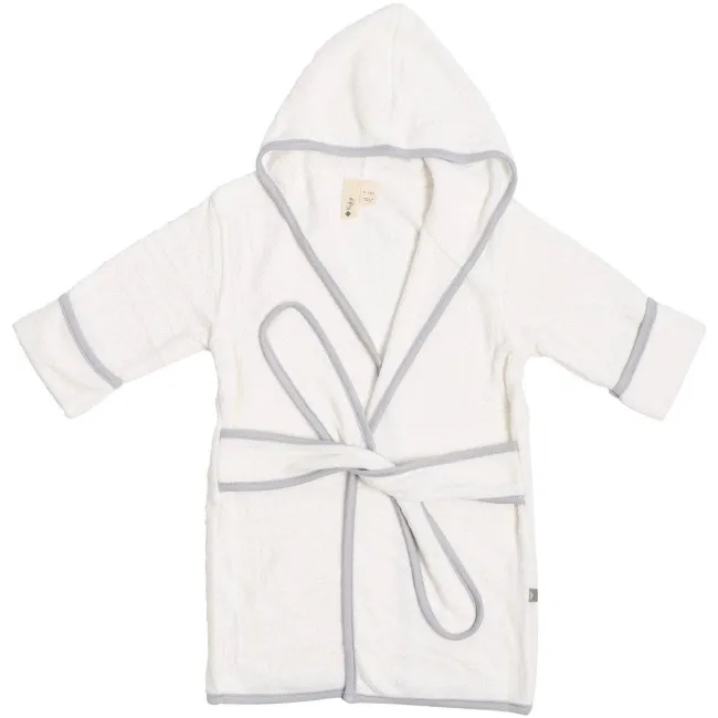 Kyte Baby Toddler Bath Robe in Cloud with Storm Trim