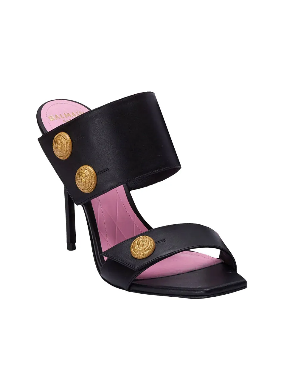 Leather Eva Mule in Black