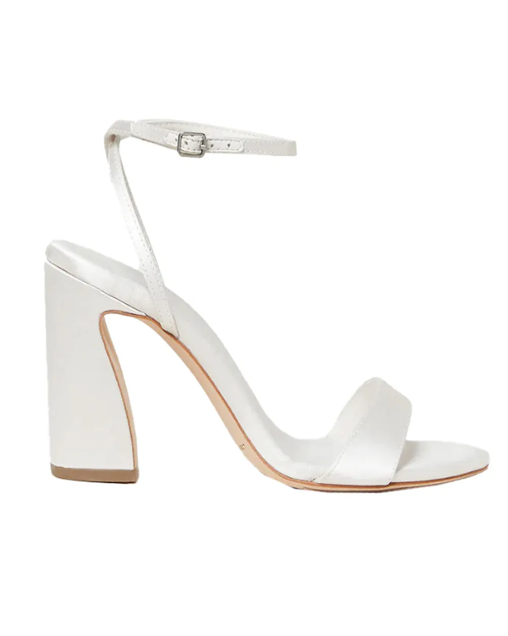 Malia Curved Heel Sandal in Cream