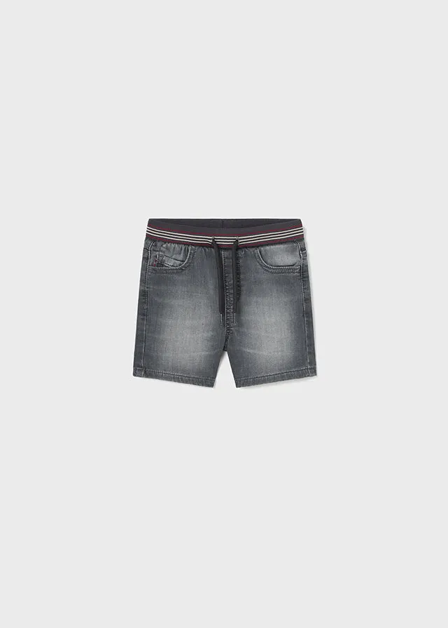 Mayoral soft denim shorts for baby boy - Dark Grey