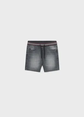 Mayoral soft denim shorts for baby boy - Dark Grey