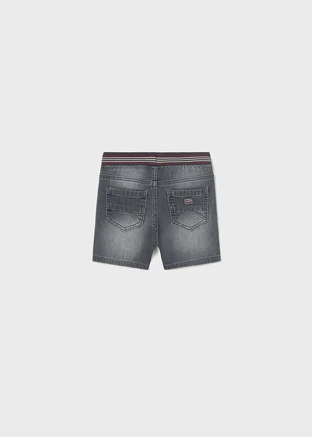 Mayoral soft denim shorts for baby boy - Dark Grey