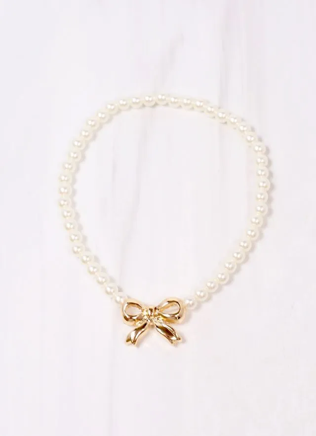 McKennen Pearl Bracelet with Bow IVORY