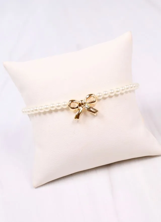 McKennen Pearl Bracelet with Bow IVORY