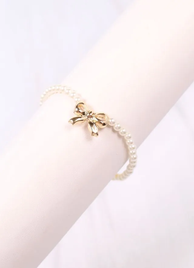 McKennen Pearl Bracelet with Bow IVORY