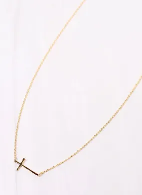 McShane Side Cross Necklacce GOLD