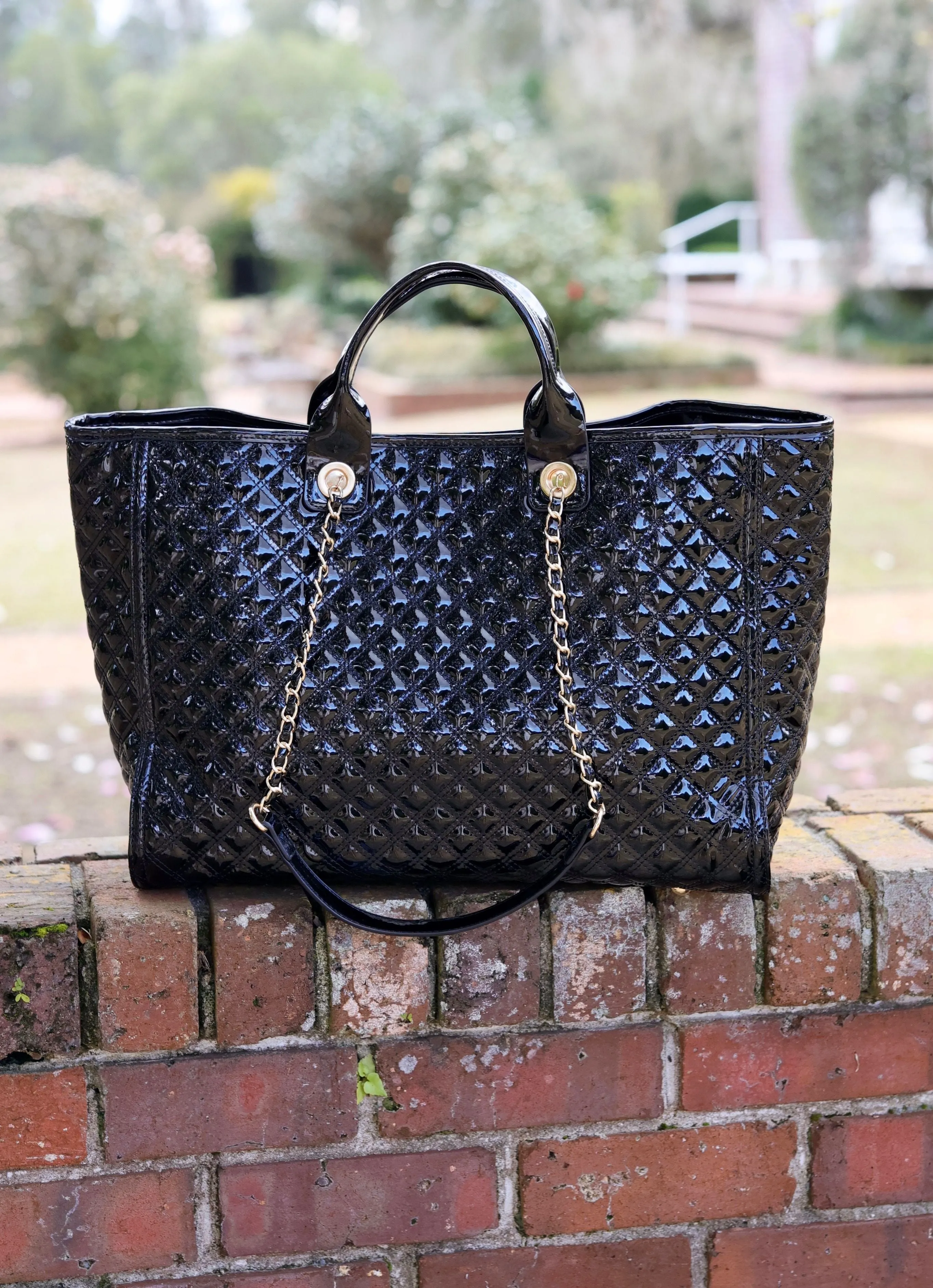 Melissa Tote Bag Black Patent SQ