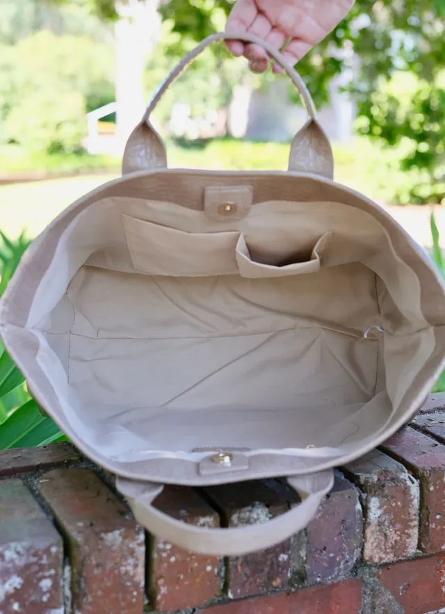 Melissa Tote Bag Taupe Patent RESTOCK END OF SEPTEMBER