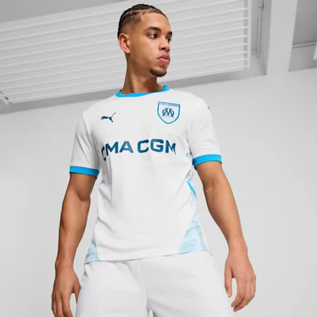 Olympique de Marseille 24/25 Home Men's Jersey | PUMA White-Bleu Azur | PUMA Shoes | PUMA 