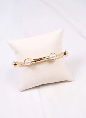 Piers Stretch Bracelet with Pearls GOLD