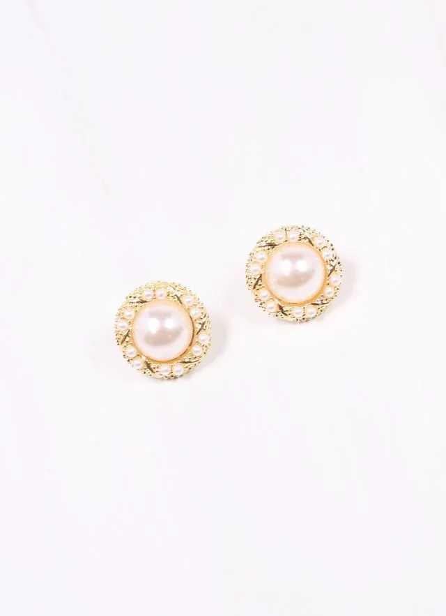 Raize Embellished Pearl Earring GOLD