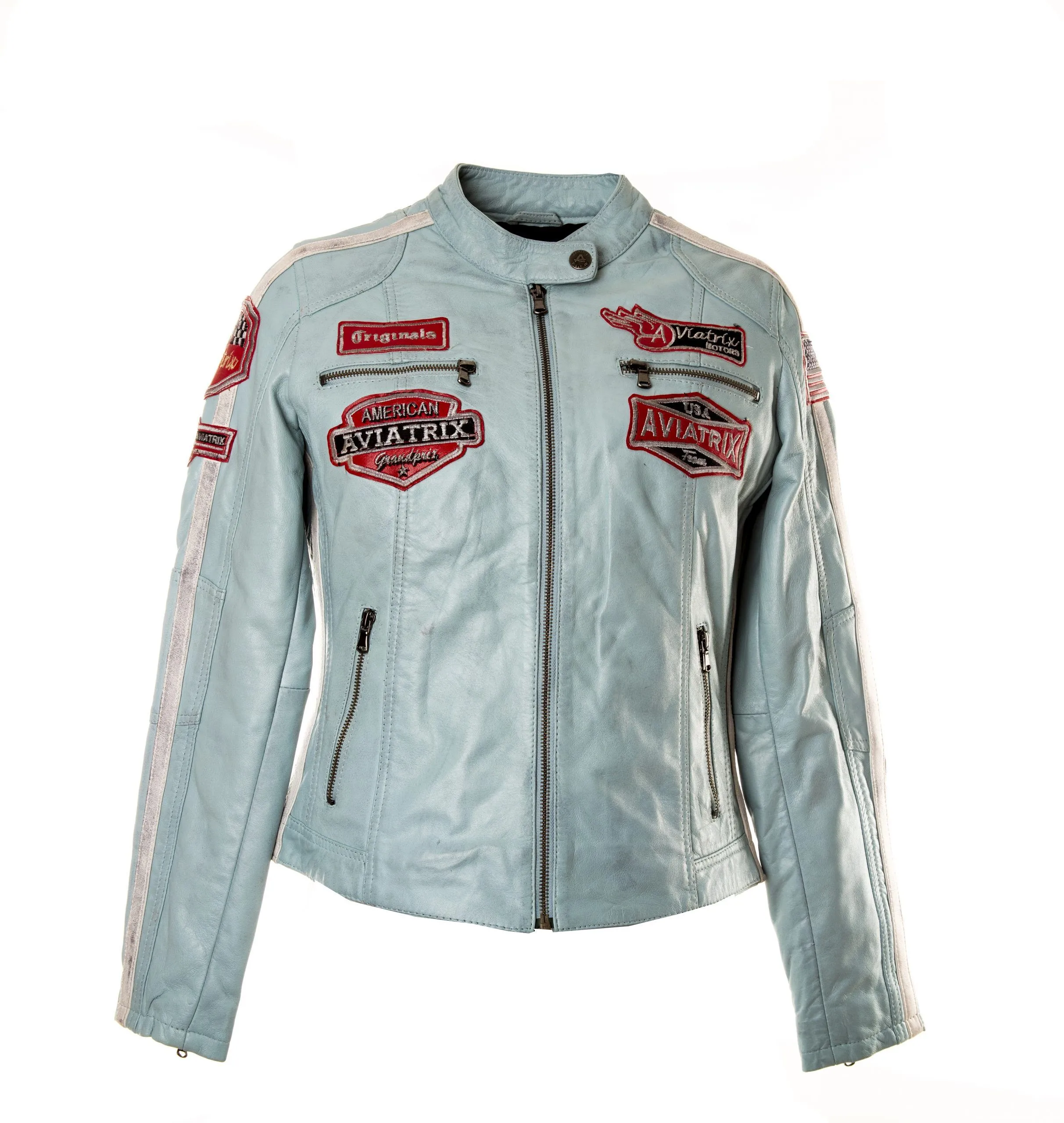 San Remo - Pale Blue - Second Skin Leather and Sheepskin Clothing<