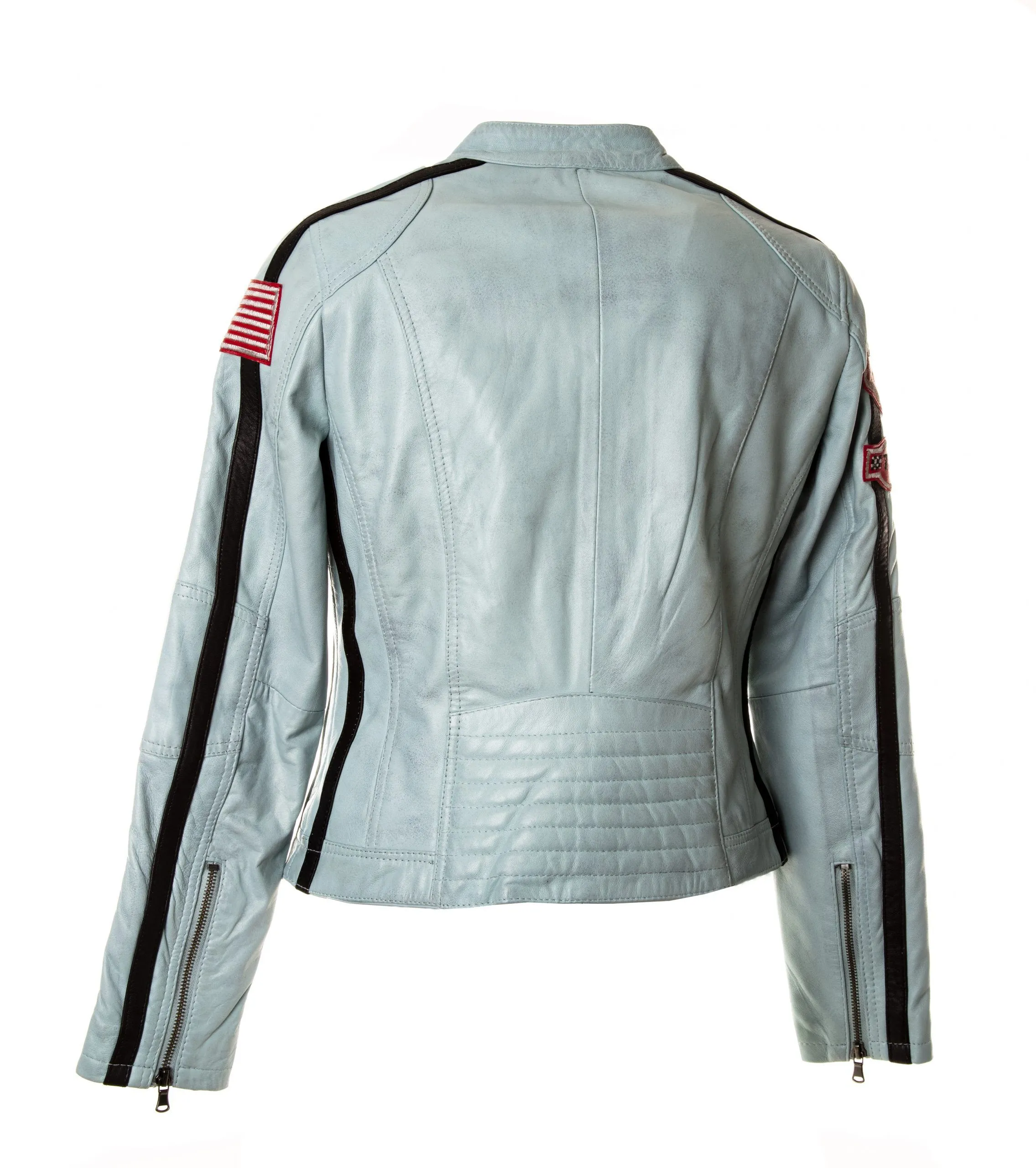 San Remo - Pale Blue - Second Skin Leather and Sheepskin Clothing<