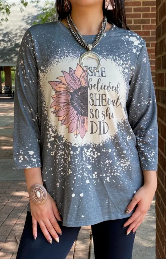 She Believed She Could So She Did graphic shirt