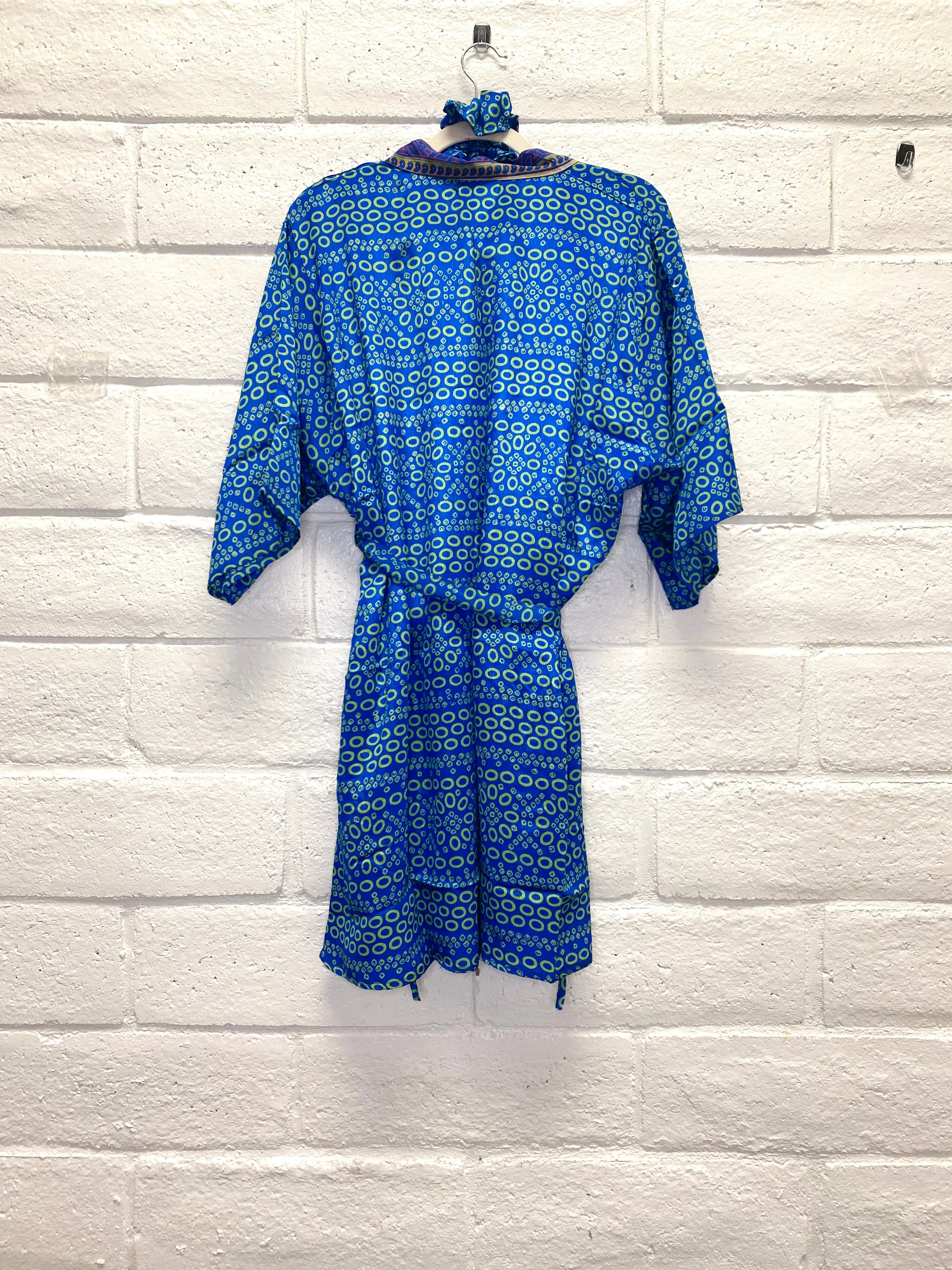 Silk Boho Robe - S/M - Blue Gecko