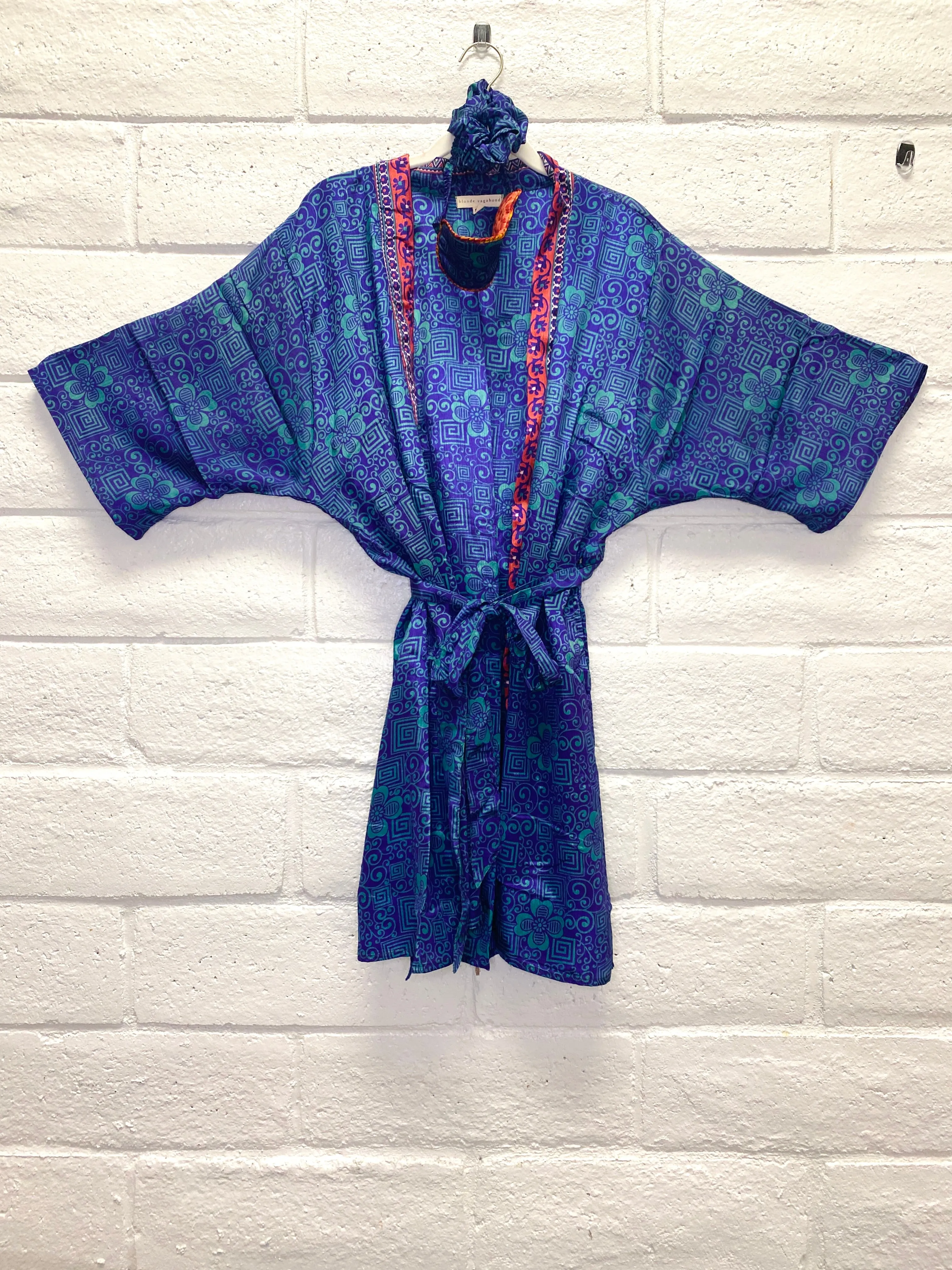 Silk Boho Robe - S/M - Purple Electric