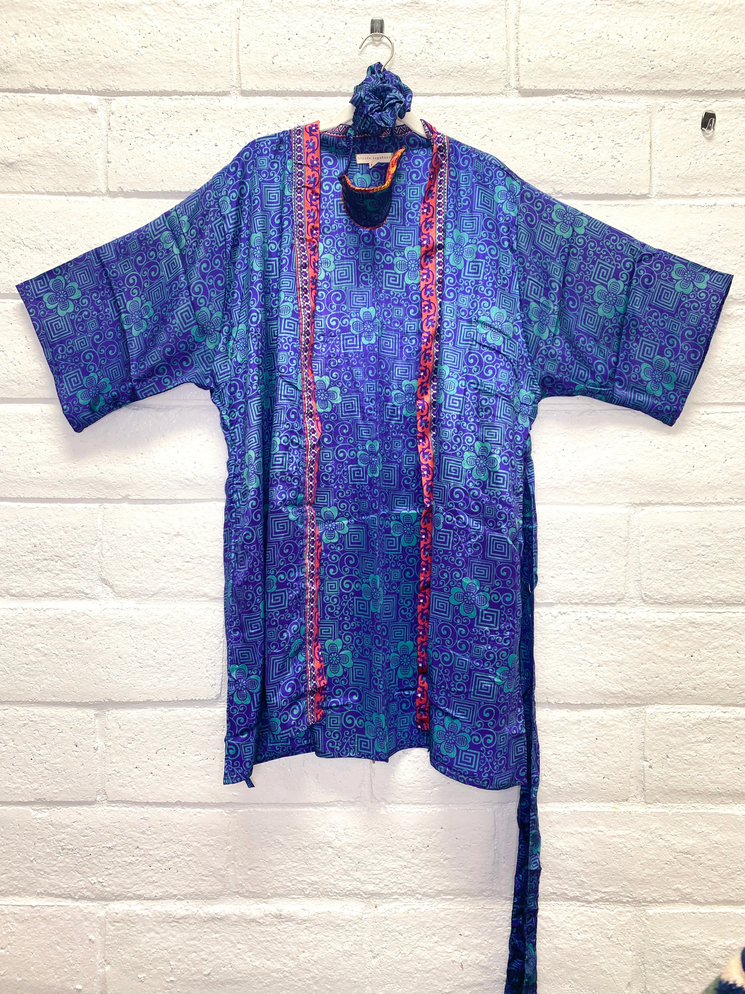 Silk Boho Robe - S/M - Purple Electric