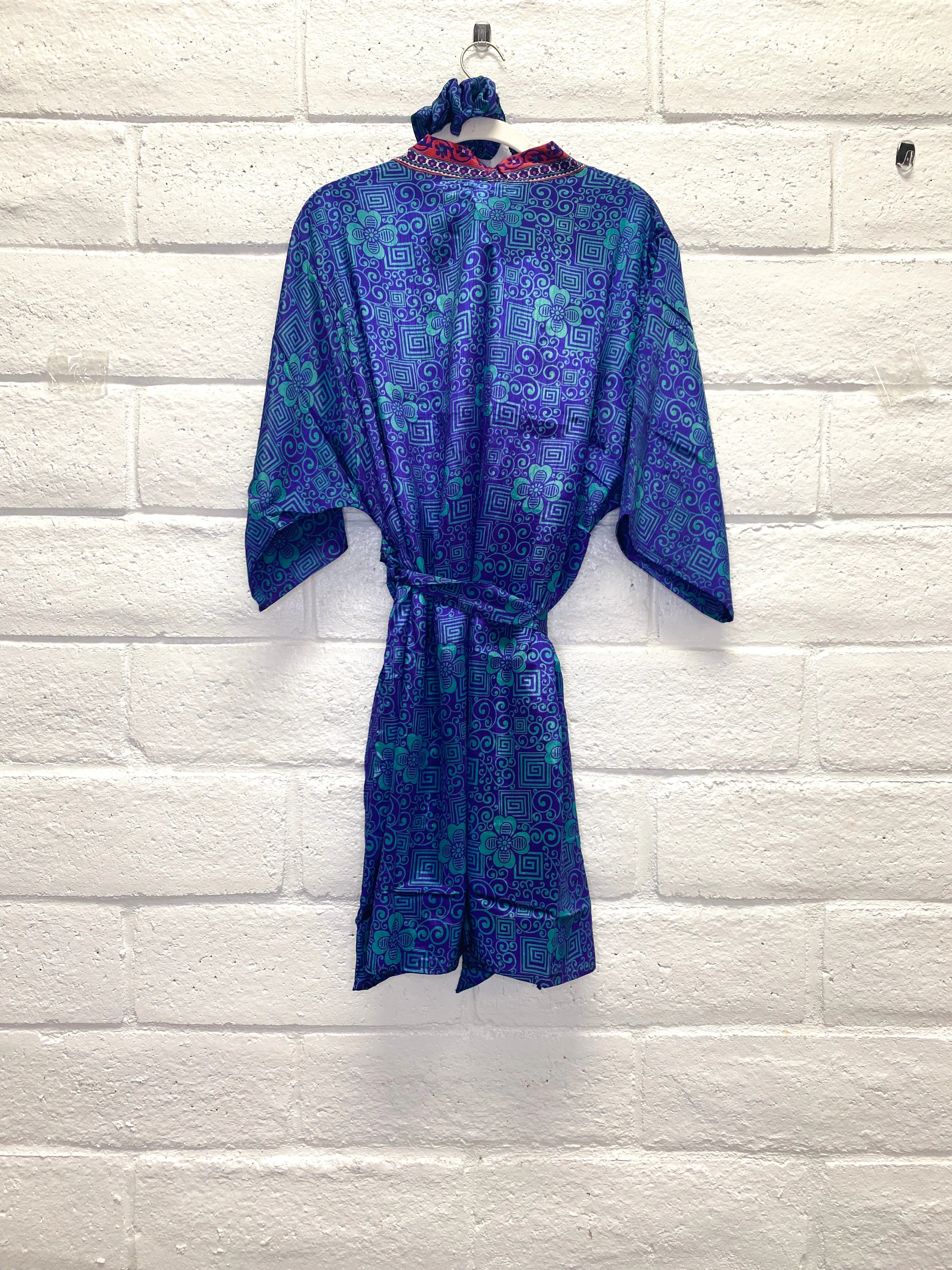 Silk Boho Robe - S/M - Purple Electric