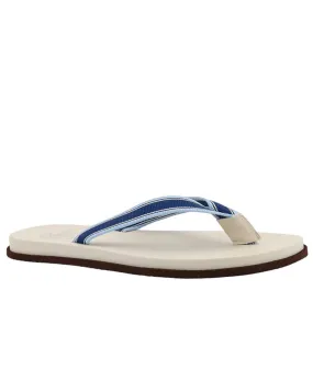 Striped Flip Flops in Denim and Bianco