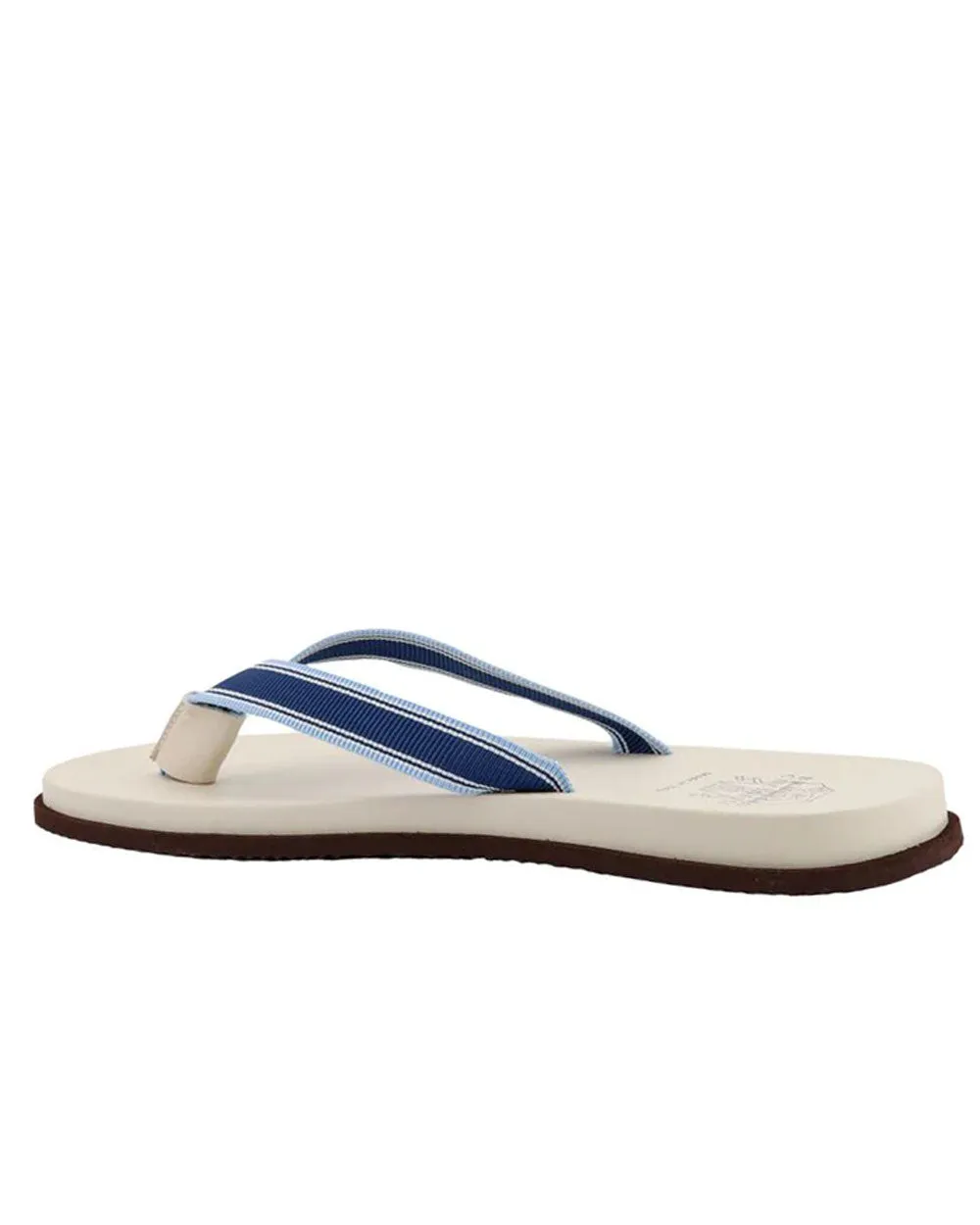 Striped Flip Flops in Denim and Bianco