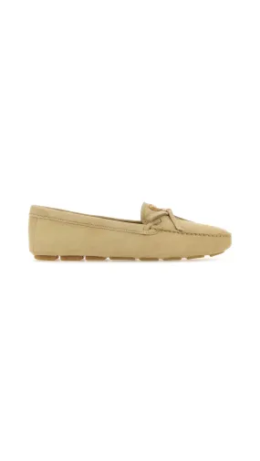 Suede Driving Shoe - Ecru