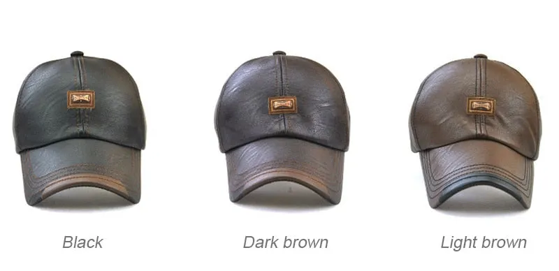 Synthetic Leather Adjustable Baseball Hip Hop Cap for Men and Women