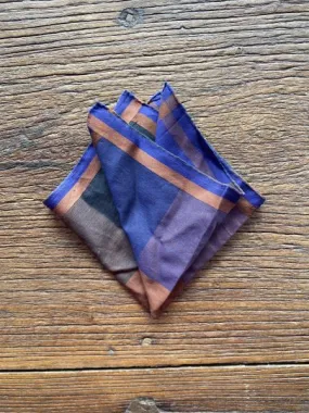 TARTANS NAVY/BROWN CHECK POCKET SQUARE