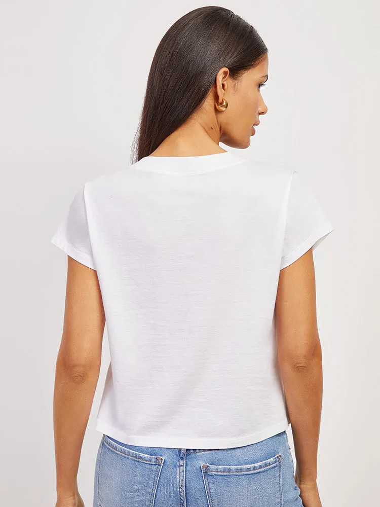 The Cotton Boxy Deep V-Neck Tee