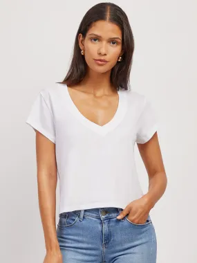 The Cotton Boxy Deep V-Neck Tee