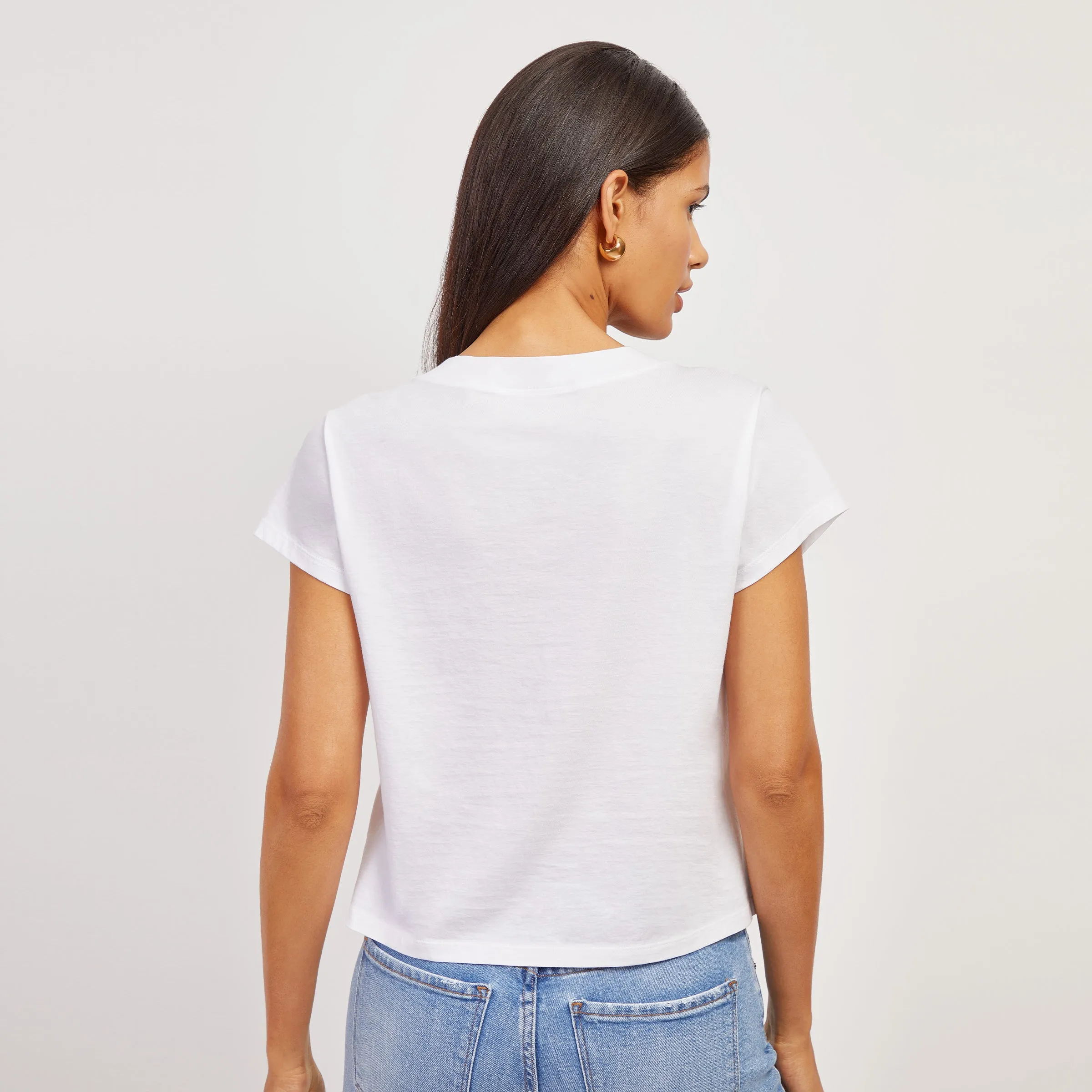 The Cotton Boxy Deep V-Neck Tee