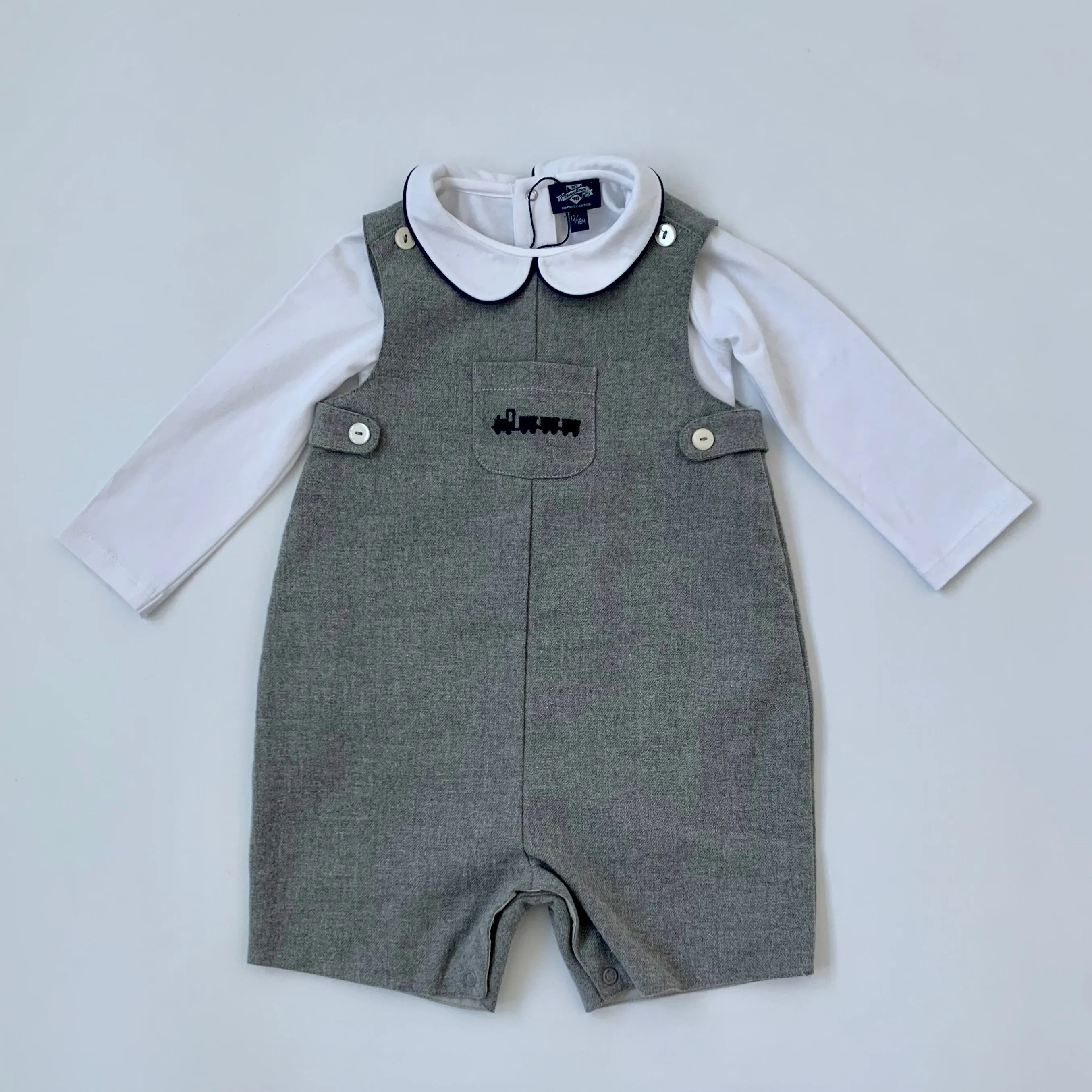 Thomas Brown Grey Romper Set: 12-18 Months (Brand New)